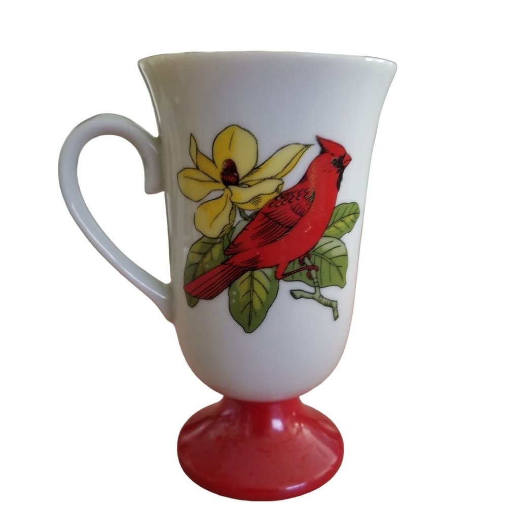 SOLD  Roberts Song Bird Irish Coffee Mugs Pedestal Tea Cups Set of 5 - Picture 13 of 16